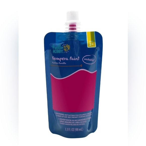 Hello Hobby Washable Tempera Craft Paint 3.3fl oz Rose set of 3 - Picture 2 of 3
